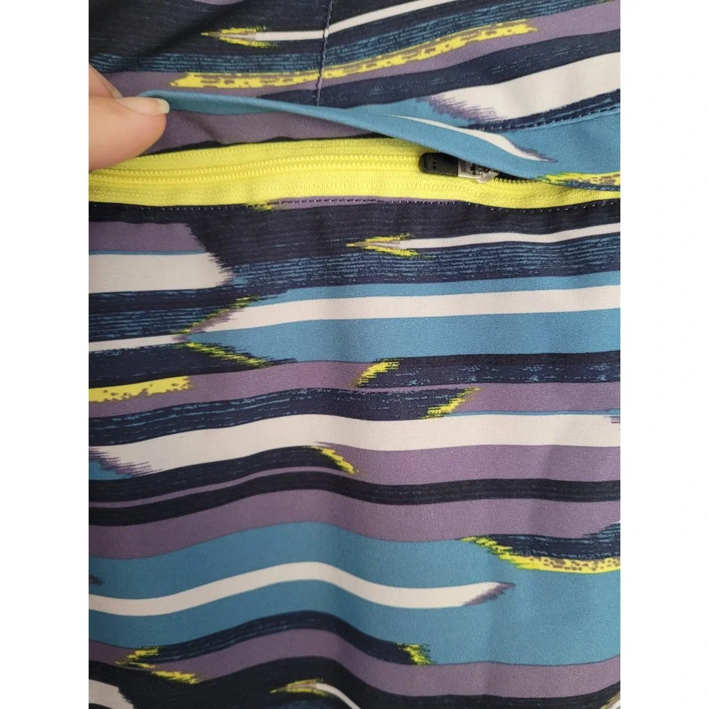 Prana Mens Board Shorts Blue Purple Striped UPF 50+ Swim Trunks‎ Size 32 #1